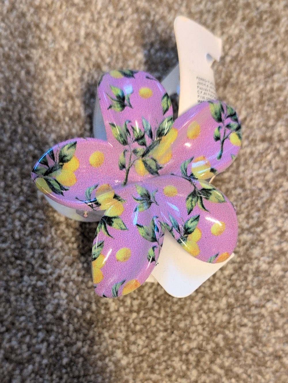 NWT Lemon Print Hair Clip